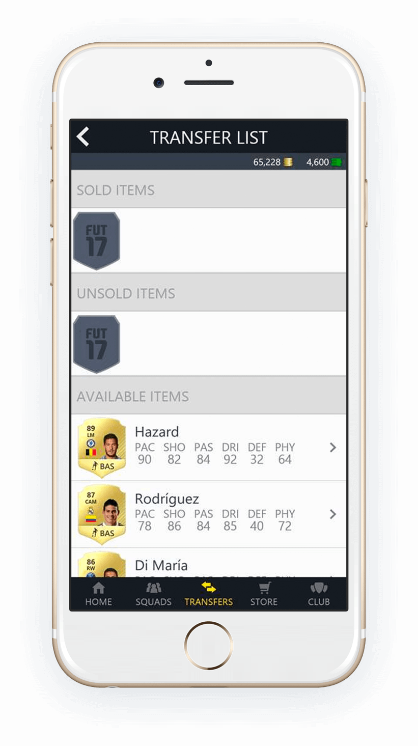 Janine Wong. FUT 18 Companion App Project.